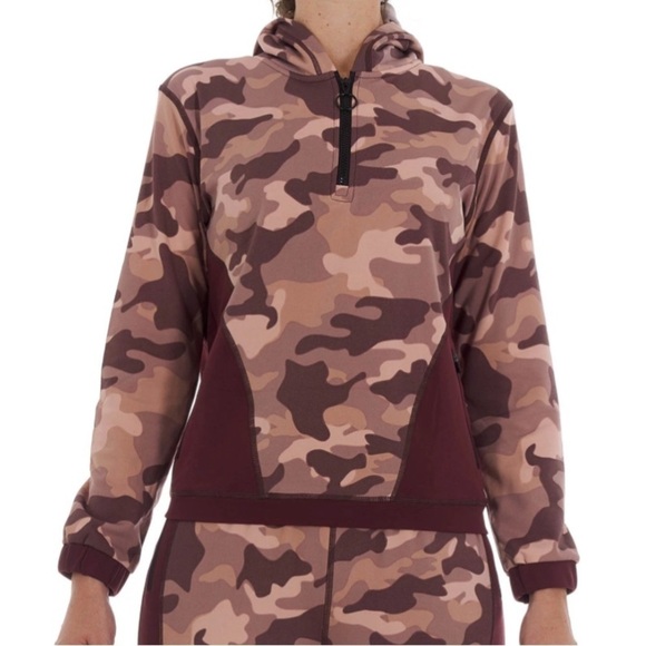 bsp Tops - Better Sports Performance BSP rust/peach camo 1/4 zip sweatshirt hoodie medium